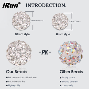 IRun personalizado Rhinestone Rosario cadena cuenta collar béisbol Disco bola cuenta collar 10mm Rhinestone cristal collar - Product Image 2