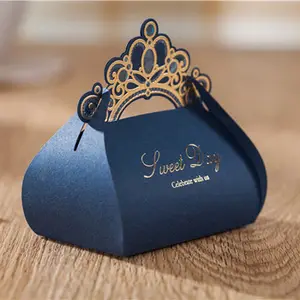 2023 Luxury Navy Blue Candy Boxes Wedding Favor Boxes