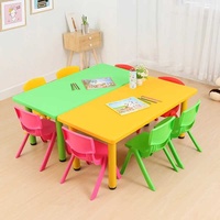 Table rectangulaire en plastique multicolore de haute qualité et durable pour enfants, design moderne, écologique, pieds amovibles, chambre à coucher, bureau à domicile