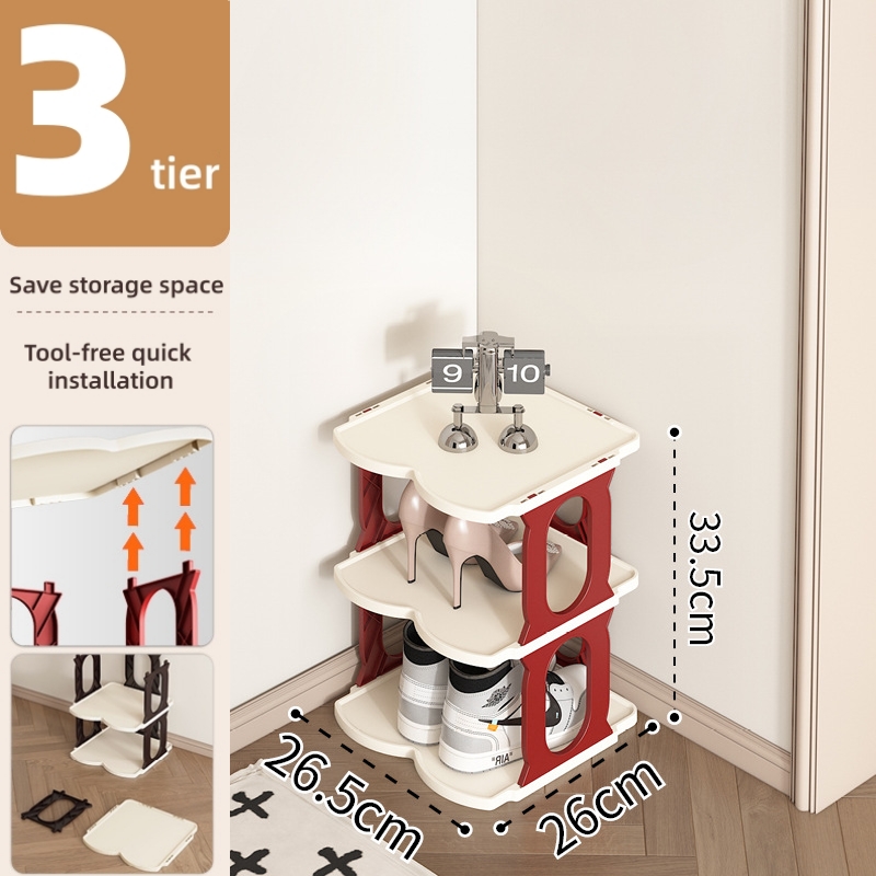 shoe rack-elegant red-3 tiers