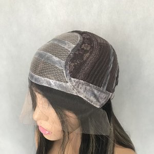 Parrucca Medica Economica in <span class=keywords><strong>Capelli</strong></span> Vergini Europei Neri, Lunga con Top in Pizzo Trasparente, Grandi Nodi Singoli, Fodera in Silicone Antiscivolo <span class=keywords><strong>per</strong></span> Alopecia - Product Image 1