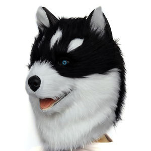 Venta al por mayor realista perro disfraz máscara peludo <span class=keywords><strong>Husky</strong></span> Cosplay suave última mascarada carnaval fiesta Animal máscara para adultos - Product Image 2