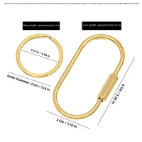 Porte-clés universel en acier inoxydable de style simple, robuste, avec fermoir à vis en laiton, organisateur de clés de voiture avec fermoir plaqué or