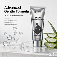 Crème dépilatoire instantanée à base de plantes pour peaux sensibles, hydratante à l'aloe vera, sans résidus et avec spatule, pour le visage et le corps