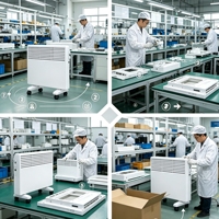 Radiateur électrique à convection pour système de climatisation HVAC avec 2 niveaux de puissance et conception autoportante