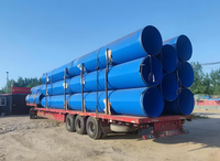 Tuyau en acier laminé à chaud revêtu de plastique, épaisseur 4.0-8.0, DN100-DN600, anti-corrosion, pour la construction et l'ingénierie municipale, service de découpe