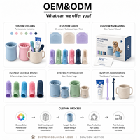 Kit de Soins et d'Entretien Personnalisé pour Animaux de Compagnie, Nettoyant Dentaire en Silicone pour Chiens et Ensemble de Lavage des Pattes, OEM ODM Marque Privée