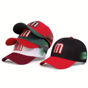 Mexico National Team Baseball Cap Embroidered M Logo Letter Pattern Adjustable 6-Panel Sporty Unisex Four Seasons Hat - Product Image 1