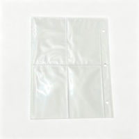 Pochettes transparentes pour cartes à collectionner à 4 poches, 3 trous, pages pour cartes photo, feuilles d'album de collection en plastique
