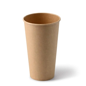 Vasos de papel para batidos de gran capacidad, de pared simple, de 500 ml, 20 oz, Ø 90 mm, de fácil manejo y rápidos de instalar, de papel kraft. - Product Image 6