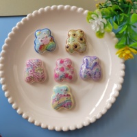 Cabochons en résine à dos plat, motif ours de dessin animé mignon, pour scrapbooking, décoration de téléphone, artisanat de bijoux, accessoires pour nœuds à cheveux DIY