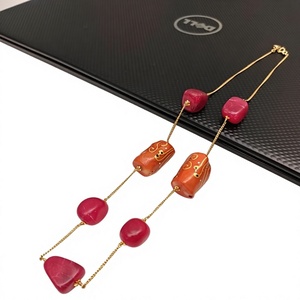 Graceful Premium Quality Gold Plated Brass Beads Chain For Girls Party Wear Collection - Product Image 2