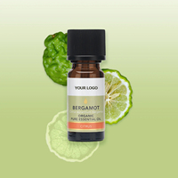 Huile Essentielle de Bergamote 10ml (FCF) Marque Blanche pour l'Aromathérapie, Huile de Bergamote 100% Pure et Biologique pour la Fabrication de Parfums, Savons et Bougies