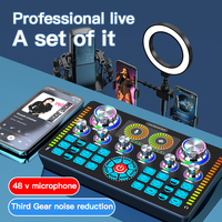 Équipement de Studio de podcast professionnel mélangeur Audio Usb carte son en direct externe avec changeur de voix d'effets de mélangeur DJ pour téléphone Pc