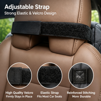 Coussin de soutien pour la nuque universel pour voiture, appui-tête en cuir PU, repose-nuque pour siège auto, sangle réglable, coussin de voyage ergonomique