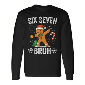 T-shirt à manches longues pour adulte unisexe, col rond, imprimé numérique, Gingerbread Dance Move Christmas - Product Image 2