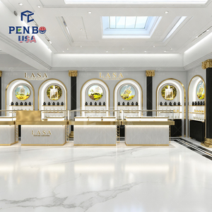Luxury Perfume Display Showcase Black Gold Retail <b>Watch</b> Jewelry Perfume Store Fixture Design For Perfume Shop - Product Image 4