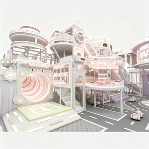 Aoleao Aire de jeux intérieure personnalisée pour enfants avec toboggan, piscine à balles, carrousel et structure d'escalade, certifiée CE TUV CPC - Product Image 1