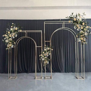 Iron Wedding Arch with Electroplating Combination <b>Screen</b> <b>Stand</b> Background Props for Wedding Stage - Product Image 2