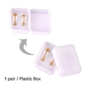 Boucles d'oreilles à vis en acier inoxydable plaqué or 18 carats avec zircon, forme cylindrique, prix usine, faible MOQ - Product Image 6