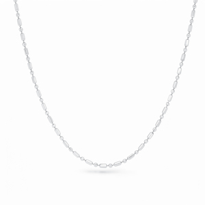 Collier extensible en platine Pt950 blanc brillant opulent avec maillons en perles octogonales pour soirée, bijou statement féminin - Product Image 4