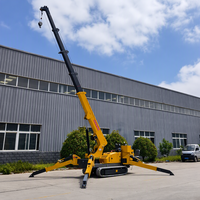 Grue araignée 5 tonnes avec châssis chenillé entièrement thermolaqué, moteur de marque, certifiée CE ISO pour levage en espace restreint