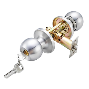 Wholesale 60-70mm Adjustable Latch Stainless Steel <strong>Door</strong> Handle Easy Install Cylindrical <strong>Door</strong> <strong>Knob</strong> Lock with 3 Keys - Product Image 1