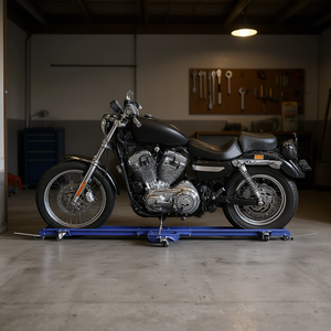 Chariot de transport pour moto Fervi, 120 cm, acier bleu, robuste, pour le rangement des motos dans le garage - Product Image 3