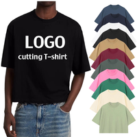 Coupe T-shirt hommes Streetwear T-shirt Logo personnalisé 230 GSM poids lourd recadrée Boxy coupe surdimensionné T-Shirt coton Design T-shirt