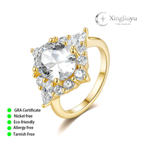 Bague en moissanite ovale 3 carats pour femme, 8x10mm, en argent S925, bijou de déclaration pour la vente au détail et la vente en gros aux boutiques