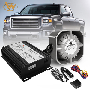 Sirène et amplificateur de haut-parleur carré 12V 200W, klaxon de voiture à 9 sons avec microphone filaire, haut-parleur de voiture - Product Image 1