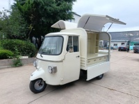 Nouveau camion de nourriture électrique à 3 roues, style Piaggio Ape, bar mobile, chariot à bière, boissons, glaces, tricycle de vente ambulante à vendre