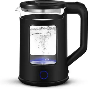 Electric Kettle with Keep Warm Function Window-Glass Double Wall Design Electric Tea Kettle Hot Water Kettle with Auto Shut-Off