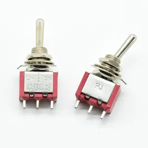 Rouge 3 broches ON-OFF-ON 3 positions SPDT Mini interrupteur à bascule momentané 2A 250VAC / 5A 120VAC étanche