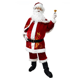 Costume de Père Noël Yi Xiaoyi pour homme adulte, ensemble de tenue de Noël en velours pour scène, tailles M-6XL - Product Image 4