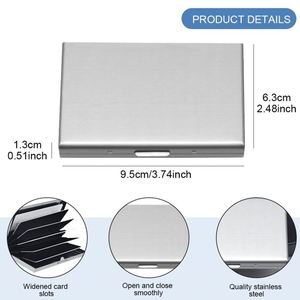 RFID Credit 6 Card Holder Protector Stainless Steel Credit Card <b>Wallet</b> Slim RFID <b>Metal</b> Credit Card Case for Women or Men - Product Image 4