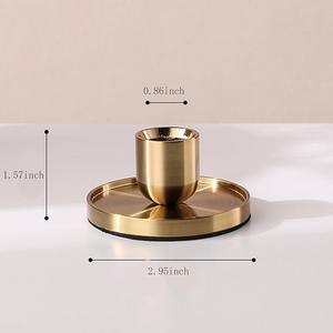 Juego de lujo de 3 candelabros de metal dorado, portavelas y faroles para decoración del hogar y bodas - Product Image 5