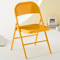Nouvelle chaise pliante en acier fer métal coloré pliable pour événements fête de mariage bureau à domicile camping extérieur jardin plage
