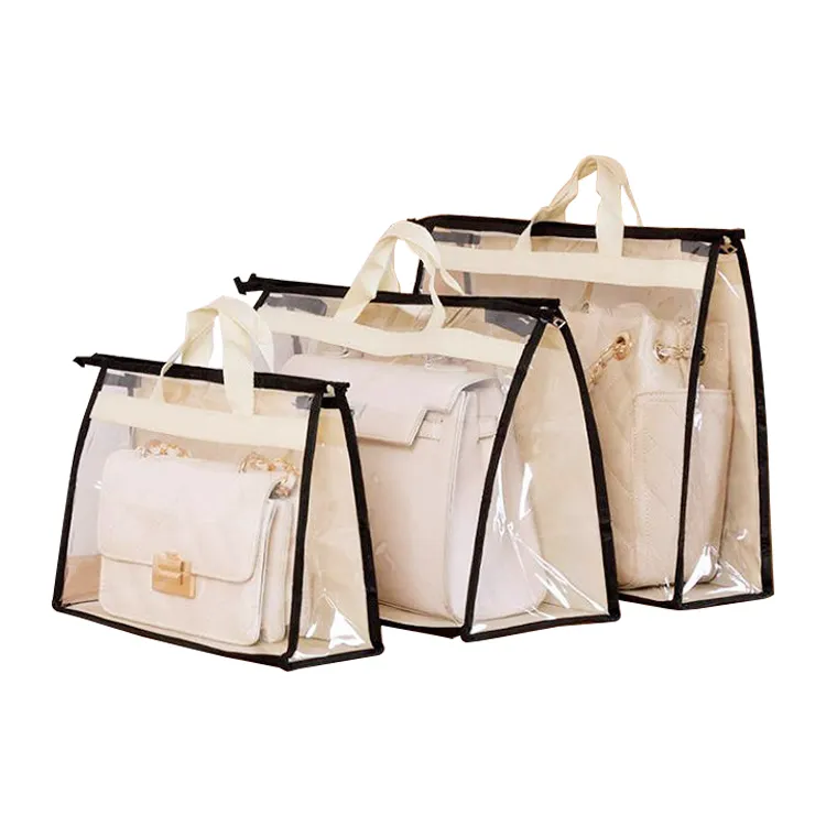 Borsa impermeabile in pvc trasparente in plastica personalizzata borsa per borse di lusso borse per la polvere personalizzate con logo riutilizzabile