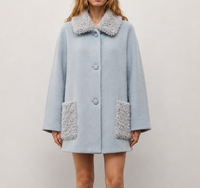 Manteau long en cachemire et laine pour femme, nouvelle collection automne 2026, réversible double face avec col en fourrure