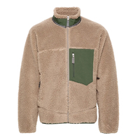 Veste bomber d'hiver XJYD Hip Hop de haute qualité avec poche contrastée en polaire Sherpa, chaude pour homme, pour l'extérieur
