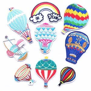 Cute Colorful Hot Air Balloon Cloth Stickers Ironing Embroidery Applique Patch Cloth Down Jacket Shoes Hat Decorative Stickers