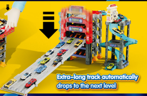 2025 vente en gros automatique piste course <span class=keywords><strong>Parking</strong></span> voitures électriques Garage Kits jouet avec 8 pièces alliage voiture jouets pour enfants garçons filles - Product Image 5