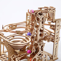 Piste mécanique en bois 3D à construire soi-même pour adultes, modèle de construction de circuit de billes en bois 3D, vente en gros