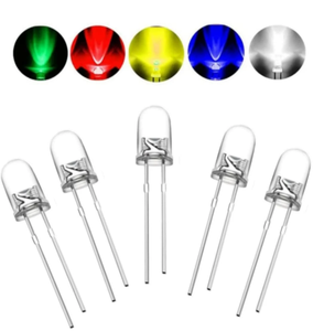 100 ชิ้น/ถุง 3 มม. 5 มม. ไฟ LED ไดโอดสีขาวสีแดงสีฟ้าสีเขียวสีเหลืองสำหรับขายส่ง LED ไดโอดเปล่งแสง - Product Image 1