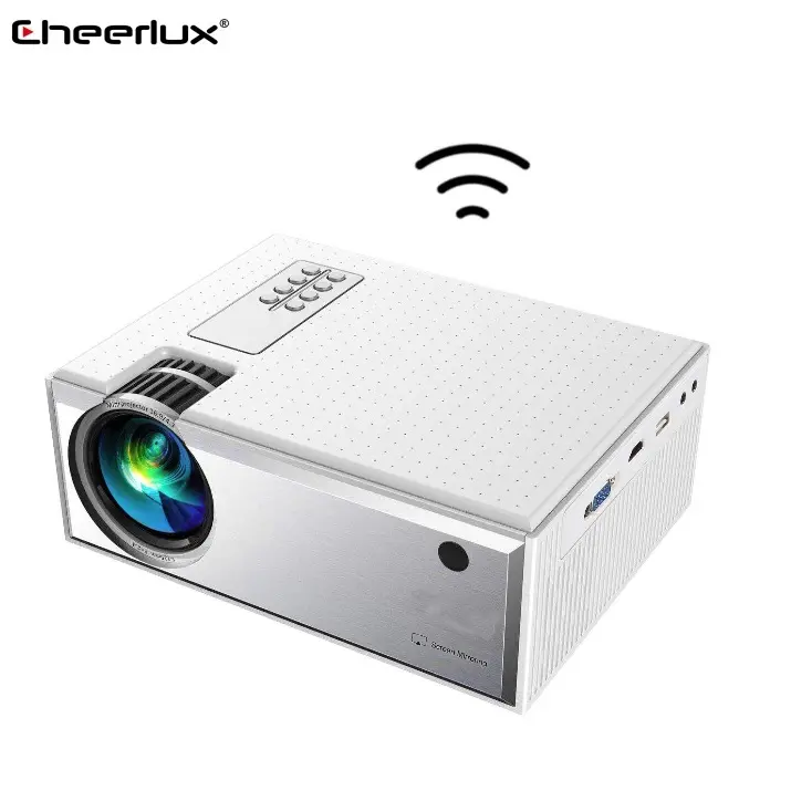 Cheerlux Atualizado Mini Wifi Portátil Projetor Multimídia Home Theater Beamer Projetor 50000 Horas de Vídeo Do Telefone Móvel