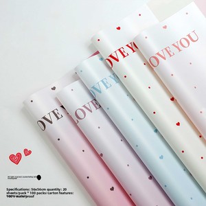 Papel de Regalo para Flores Aierflorist Love <span class=keywords><strong>First</strong></span> Heart, Plástico Impermeable con Impresión de Tinta, 56x56cm 50x35cm, Ramo Romántico para Flores - Product Image 3