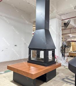CRUISE Poêle à <span class=keywords><strong>bois</strong></span> autoportant sur pied avec panneau <span class=keywords><strong>de</strong></span> visualisation en verre à quatre côtés Cheminée décorative moderne au gaz - Product Image 3