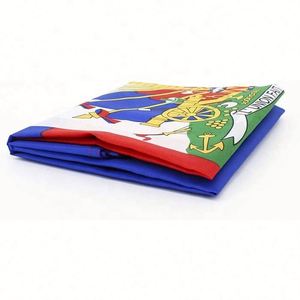 Drapeaux d'Haïti de qualité supérieure, vente en gros, nouveaux modèles 2023, fanions d'extérieur, impression par sublimation double face, polyester 100D, drapeau personnalisé - Product Image 5