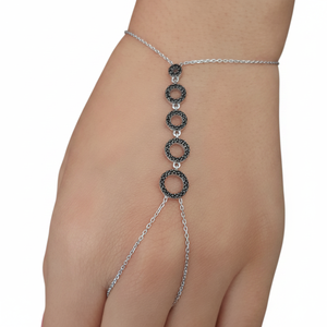 Guante de mano de Plata de Ley 925K, cadena de esclavo Sahmeran, anillo, diseño artístico, pulsera de mano de circón - Product Image 2